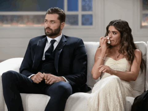 Taylor Frankie Pail and Dakota Mortensen on 'Secret Lives of Mormon Wives' reunion episode.