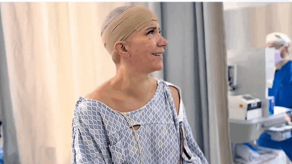 Rebecca King-Crews in a hospital gown.