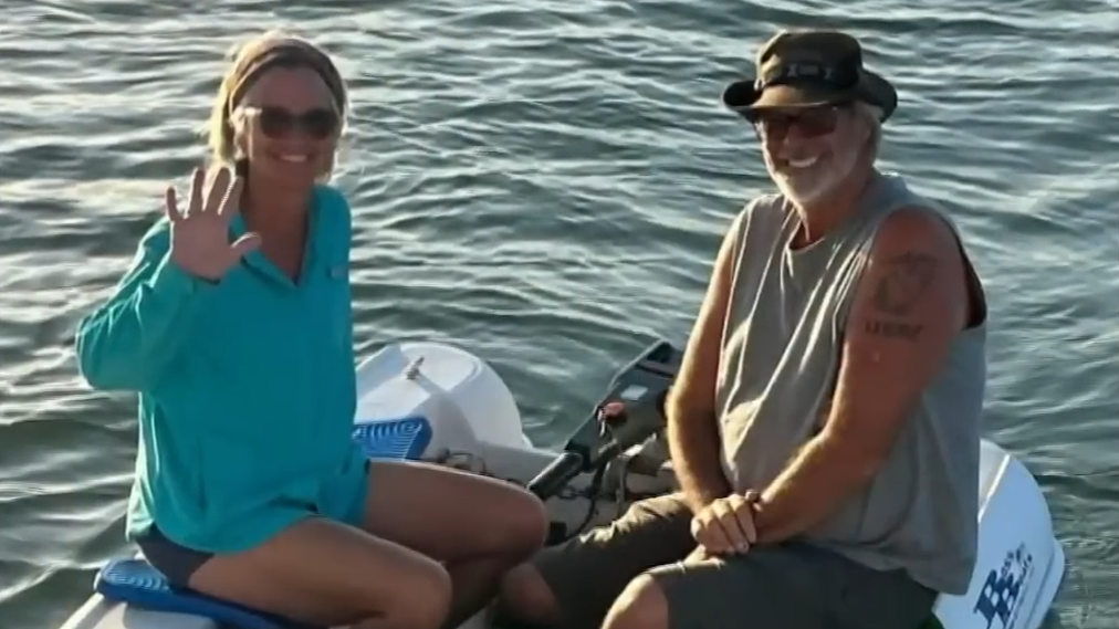 Brian Hooker and Lynette Hooker on the water.