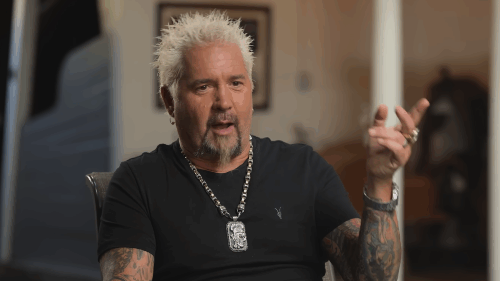 Guy Fieri speaks in an interview.