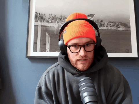 West Wilson on his podcast at home.