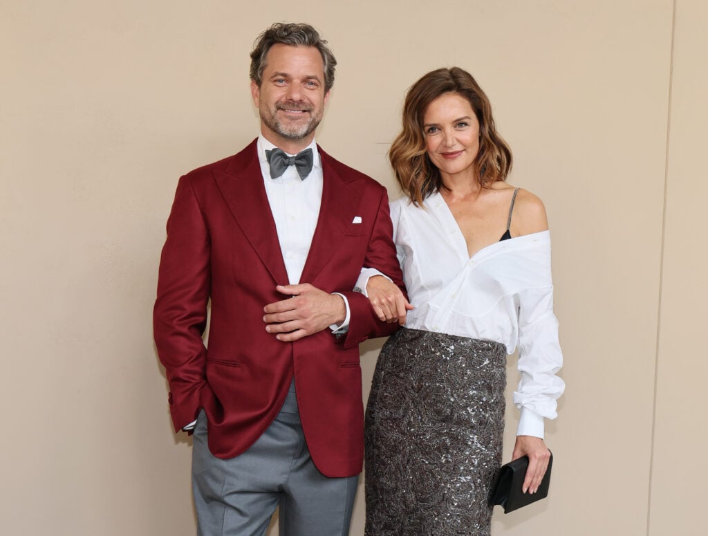 Joshua Jackson and Katie Holmes in April 2026.