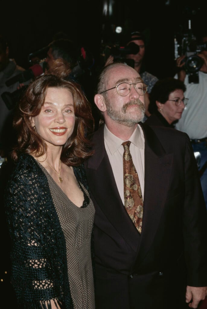 American actress Leigh Taylor-Young and English singer-songwriter and guitarist Dave Mason at the premiere of 'Get Shorty' at the Mann's Chinese Theatre in Hollywood, Los Angeles, USA, 12th October 1995.   