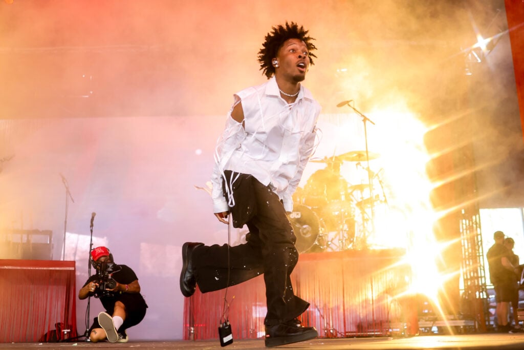 d4vd performs at the Gobi Tent during the 2025 Coachella Valley Music and Arts Festival at Empire Polo Club on April 11, 2025 in Indio, California. 