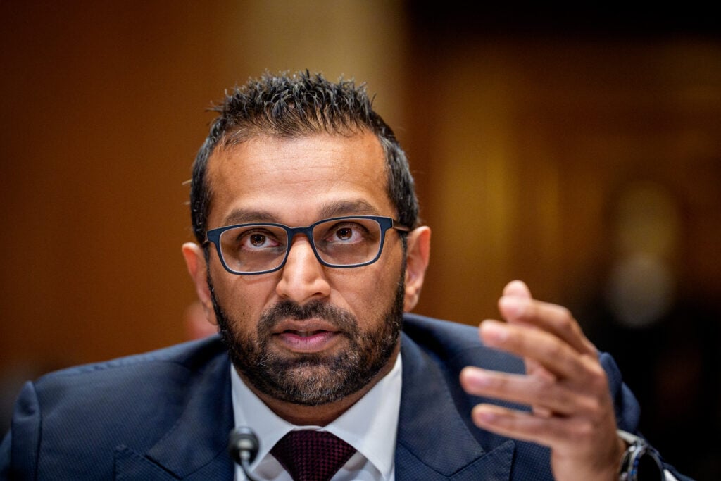 Federal Bureau of Investigation Director Kash Patel speaks during a the Senate Appropriations Committee hearing in the Dirksen Senate Office Building on Capitol Hill on May 8, 2025 in Washington, DC. 