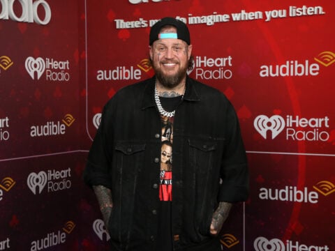 Jelly Roll poses in the Broadcast room during the 2025 iHeartRadio Music Festival at T-Mobile Arena on September 19, 2025 in Las Vegas, Nevada.