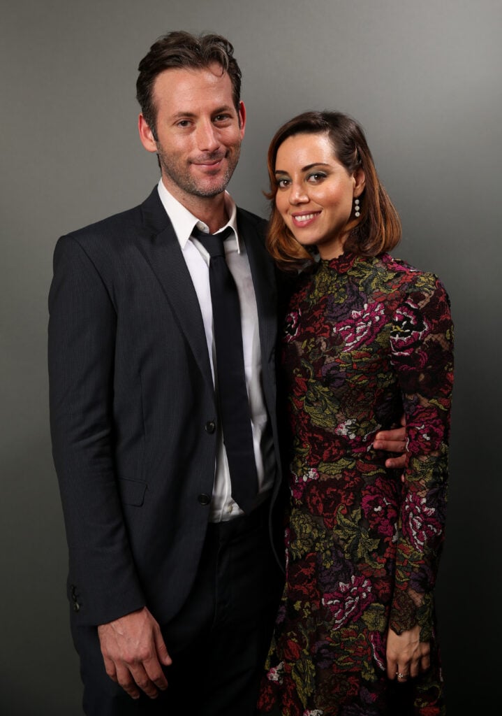 Writer/director Jeff Baena (L) and actress Aubrey Plaza pose for a portrait during Sundance NEXT FEST at The Theatre at Ace Hotel on August 8, 2014 in Los Angeles, California.  