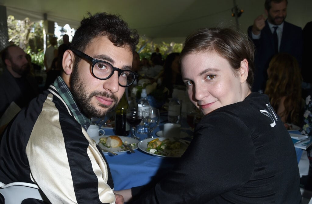 Musician Jack Antonoff and actress/writer Lena Dunham attend The Rape Foundation's annual brunch at Greenacres, The Private Estate of Ron Burkle on October 4, 2015 in Beverly Hills, California. 