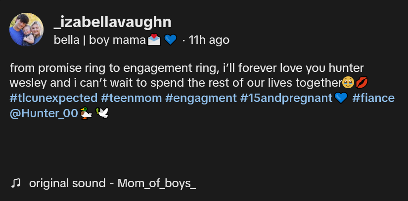 Bella Vaughn wrote this TikTok caption.