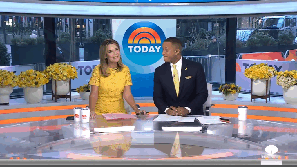 Savannah Guthrie and Craig Melvin on her first day back.