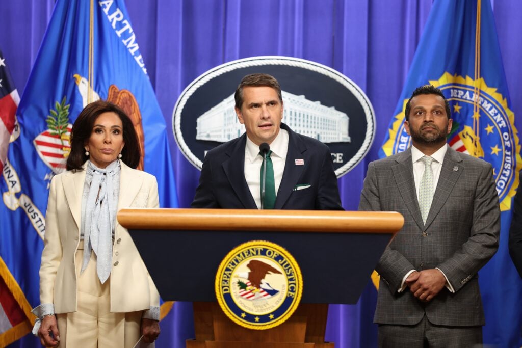 Jeanine Pirro, Todd Blanche, and Kash Patel