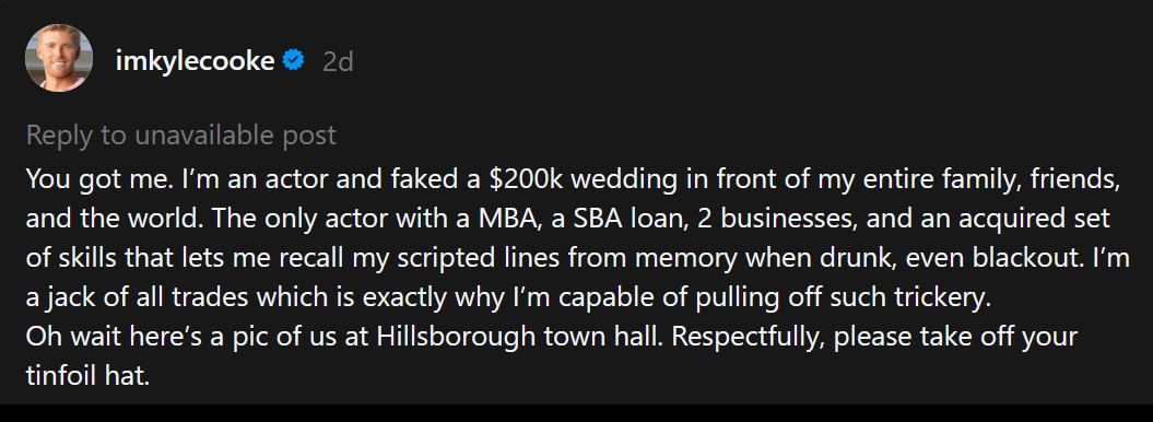 A dark mode threads screenshot of Kyle Cooke's words.