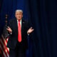 U.S. President Donald Trump arrives to speak at The Villages Charter School on May 01, 2026 in The Villages, Florida.