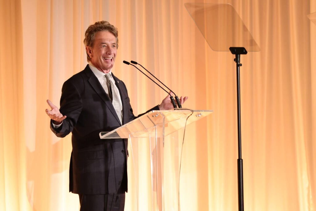 Martin Short speaks onstage during the Tribute of Catherine O'Hara presented by Netflix Is A Joke Festival at The Beverly Hills Hotel on May 10, 2026 in Beverly Hills, California. 