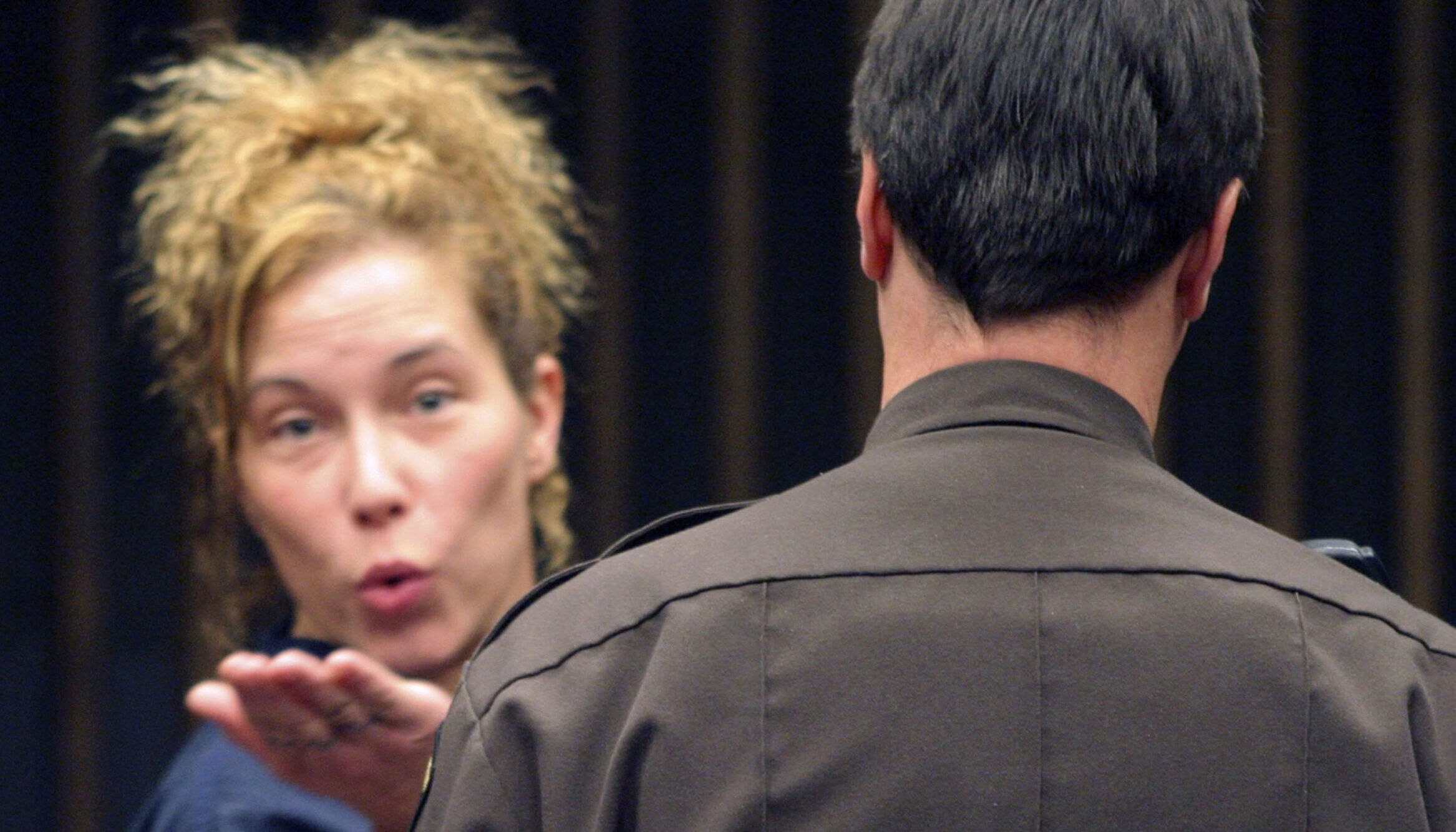 Kimberly Mathers, Eminem's ex-wife, appears before Judge Ed Servito in Macomb Count Circuit Court for violating her probation on drug charges February 12, 2004 in Mt. Clemens, Michigan.
