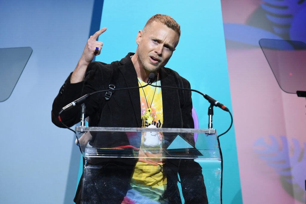 Spencer Pratt neemt de prijs voor Snapchatter of the Year in ontvangst op het podium tijdens de 10e jaarlijkse Shorty Awards in het PlayStation Theater op 15 april 2018 in New York City. 