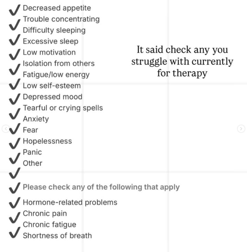 Taylor Frankie Paul's mental health checklist.