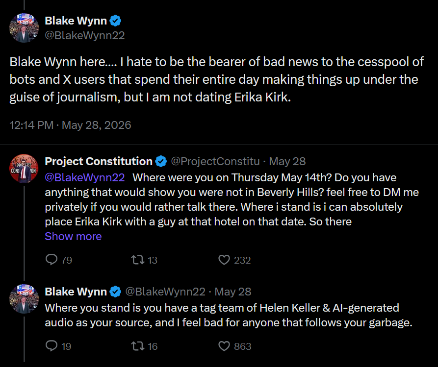 A dark mode Twitter screenshot from Blake Wynn.