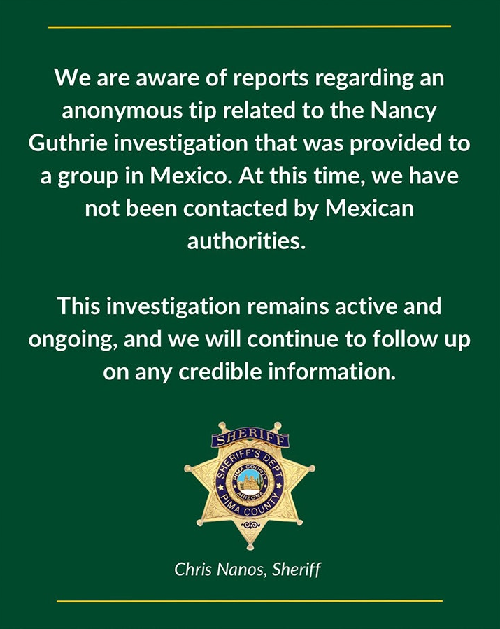 A Pima County document from the sheriff.
