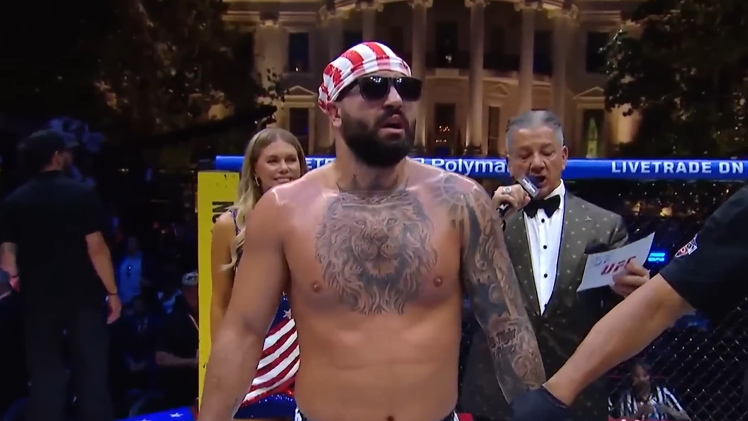 Josh Hokit stands, post-victory, in the UFC