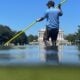 Trump's reflecting pool renovation, full of algae.