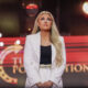 Erika Kirk speaks during the memorial service for her husband, political activist Charlie Kirk at State Farm Stadium on September 21, 2025 in Glendale, Arizona.