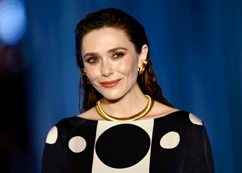 Elizabeth Olsen attends the "Eternity" UK Premiere at The Cinema In The Power Station on November 17, 2025 in London, England. 