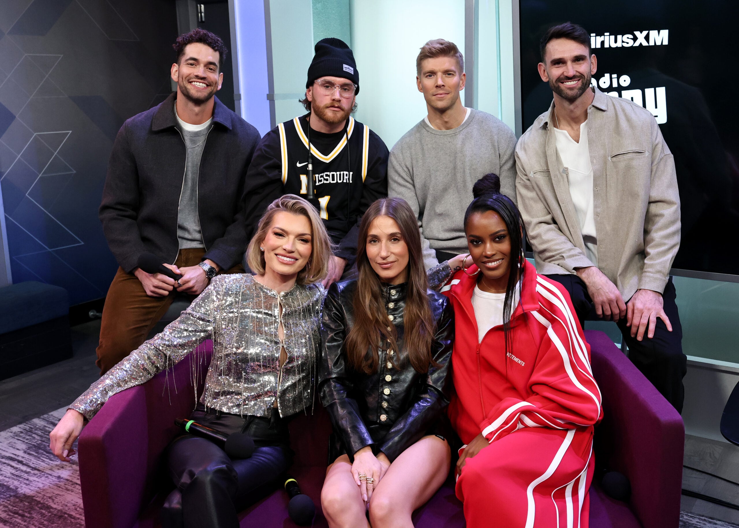 Jesse Solomon, Lindsay Hubbard, West Wilson, Amanda Batula, Kyle Cooke, Ciara Miller and Carl Radke of the cast of Bravo's 'Summer House' appear on SiriusXM's Front Row Series at SiriusXM Studios on January 27, 2026 in New York City.
