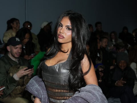 Huda Mustafa attends the Jane Wade fashion show during New York Fashion Week on February 11, 2026 in New York City.