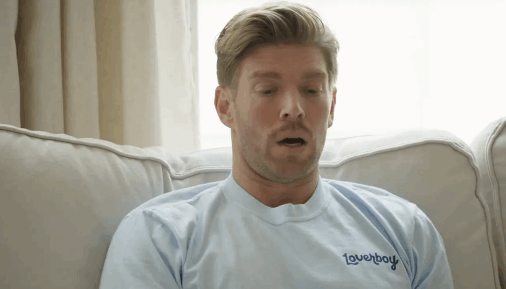 Kyle Cooke reacts with shock on the Summer House bonus episode.