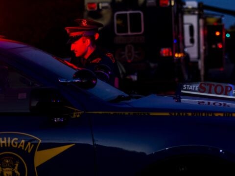 Michigan State Police following a deadly shooting.