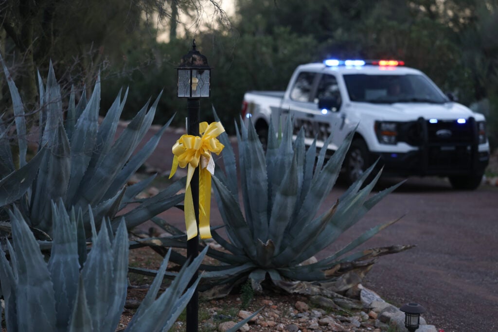 Pima County police at Nancy Guthrie's home in February 2026.
