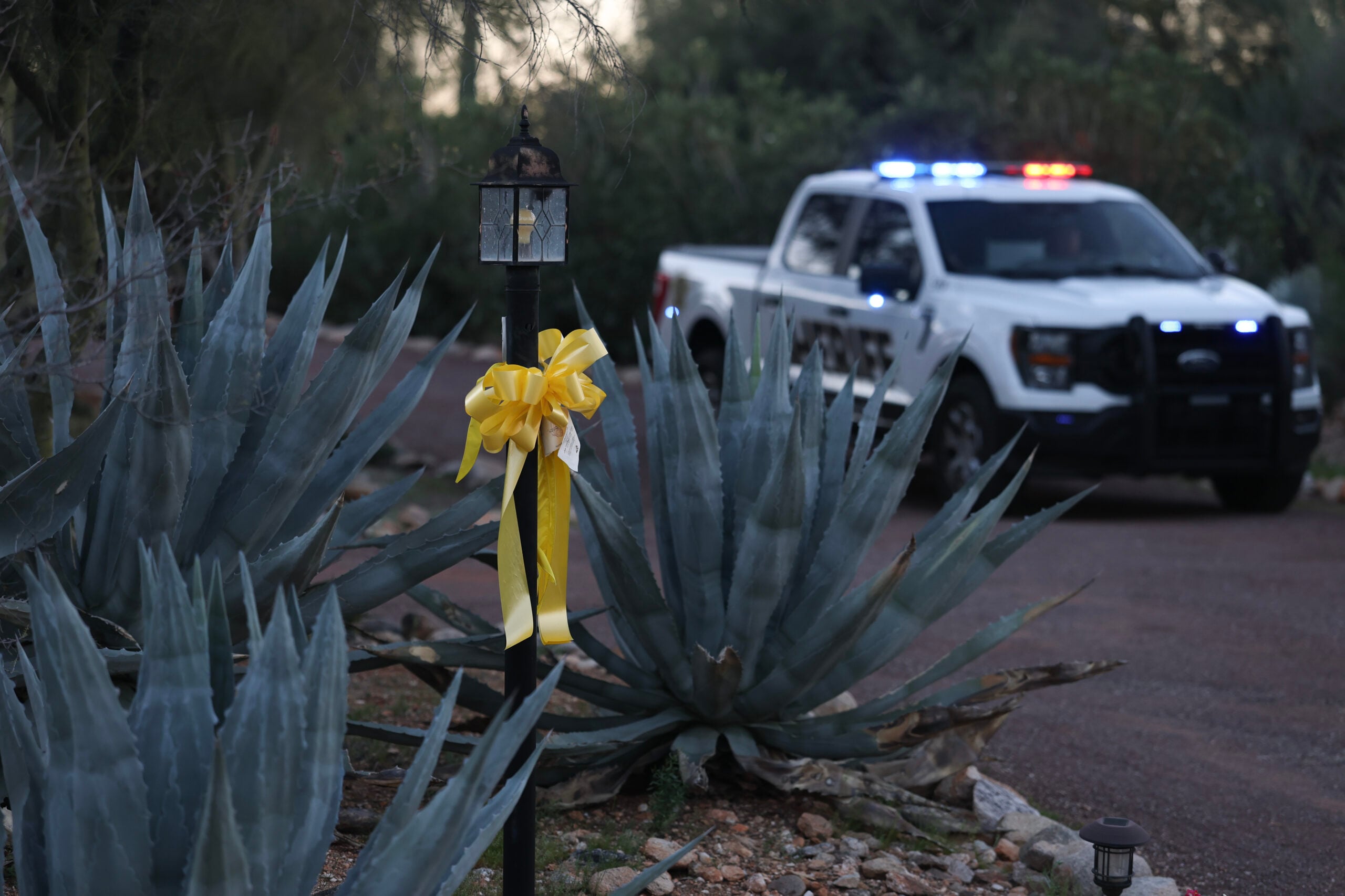 Pima County police at Nancy Guthrie's home in February 2026.
