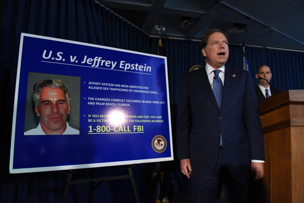 US Attorney for the Southern District of New York Geoffrey Berman announces charges against Jeffery Epstein on July 8, 2019 in New York City. 