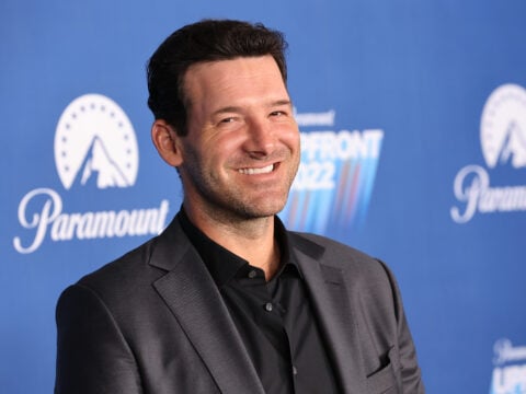 Tony Romo attends the 2022 Paramount Upfront at 666 Madison Avenue on May 18, 2022 in New York City.