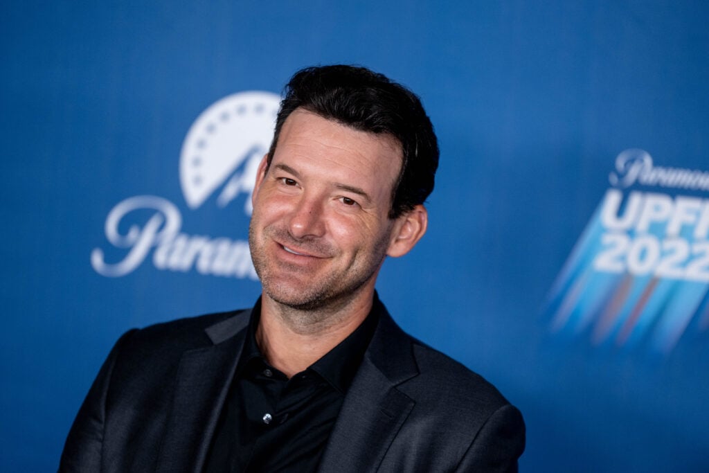 Tony Romo attends the 2022 Paramount Upfront at 666 Madison Avenue on May 18, 2022 in New York City. 