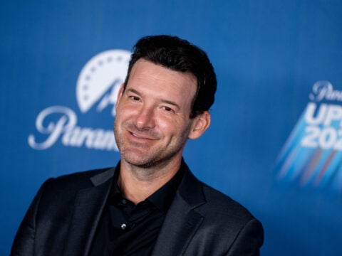 Tony Romo attends the 2022 Paramount Upfront at 666 Madison Avenue on May 18, 2022 in New York City.