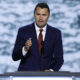 CEO of Turning Point USA Charlie Kirk speaks on stage on the first day of the Republican National Convention at the Fiserv Forum on July 15, 2024 in Milwaukee, Wisconsin.