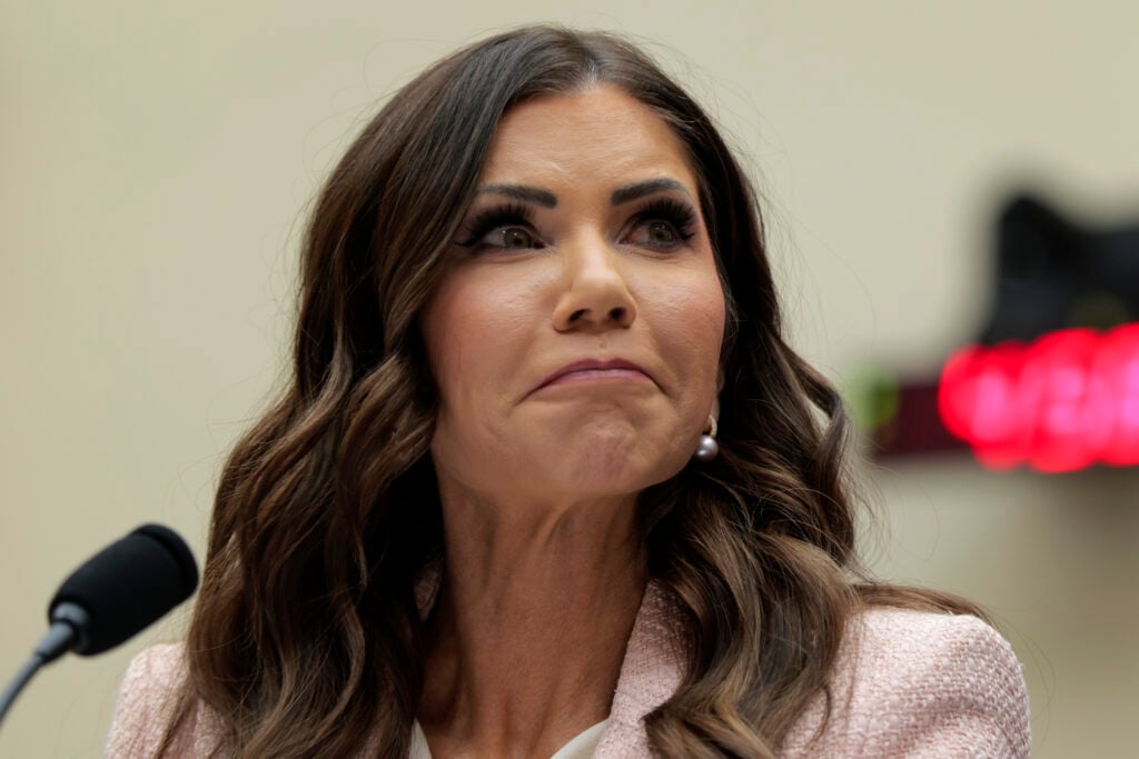 U.S. Secretary of Homeland Security Kristi Noem testifies during a House Judiciary Committee hearing in the Rayburn House Office Building on March 04, 2026 in Washington, DC.  