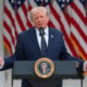 U.S. President Donald Trump speaks at the White House on July 06, 2026 in Washington, DC. Trump is hosting a luncheon in the Rose Garden Club.