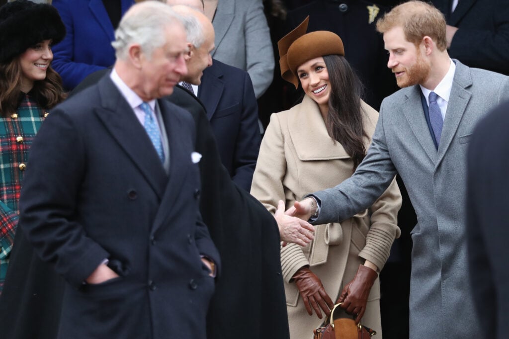 King Charles, Meghan Markle, and Prince Harry in 2017.