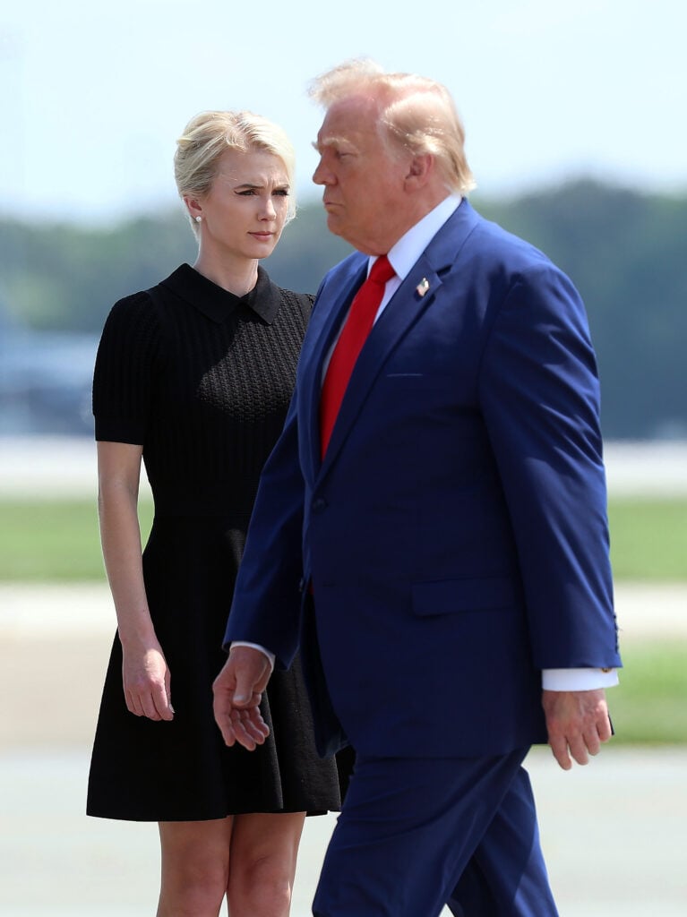 Donald Trump and Natalie Harp in July 2026.