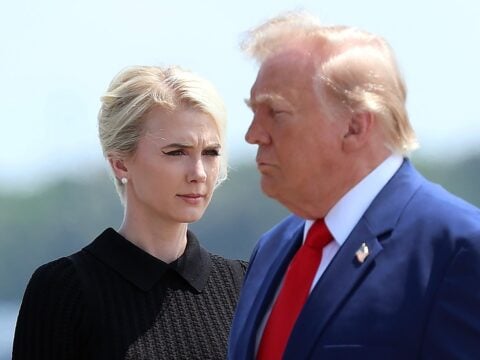Donald Trump and Natalie Harp in July 2026.