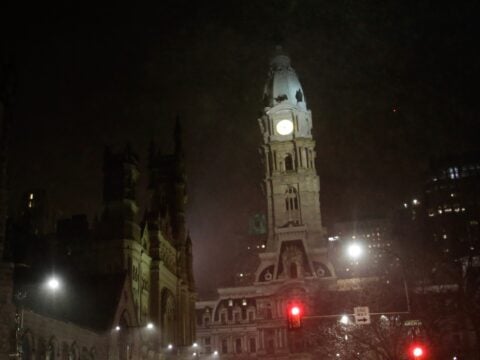 Philadelphia at night.