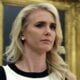 Natalie Harp in Trump's tackily gilded Oval Office in February 2026.