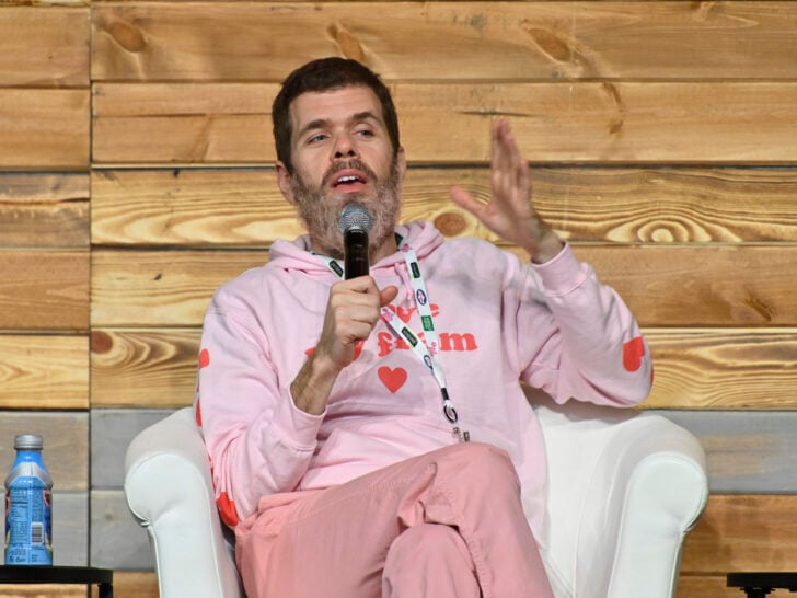 Blogger Perez Hilton speaks during Be Yourself: LGBTQ on the Inspire Stage presented by Johnson & Johnson during the second day of Wellness Your Way Festival at the Duke Energy Convention Center on October 12, 2019 in Cincinnati, Ohio.