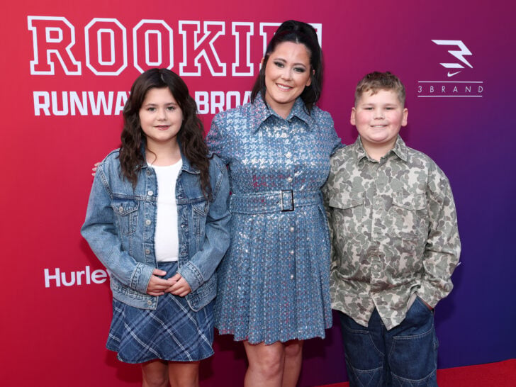 Ensley Jolie Eason, Jenelle Evans and Kaiser Orion Griffith attend the Macy's and Rookie In The City Fashion Show at Herald Square on September 18, 2025 in New York City.