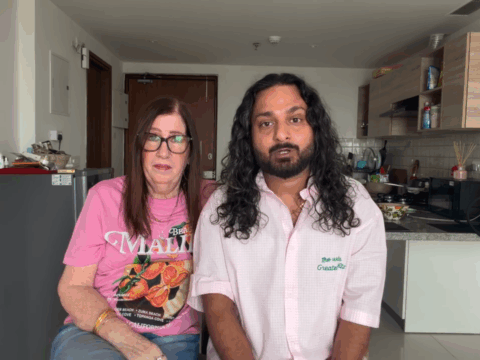 A snapshot of a video that Jenny Slatten and Sumit Singh shared online.