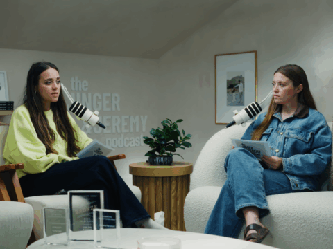 Jinger Duggar and Joy-Anna Duggar on the former's podcast in early September 2026.