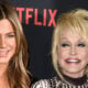 Jennifer Aniston and Dolly Parton in December 2018.